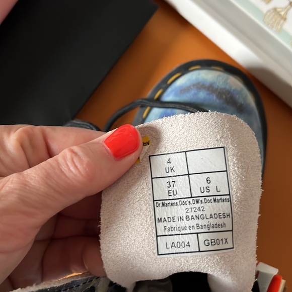 SALE Dr Martens Pascal Blue Tie Dye Suede Boots New - Picture 14 of 15